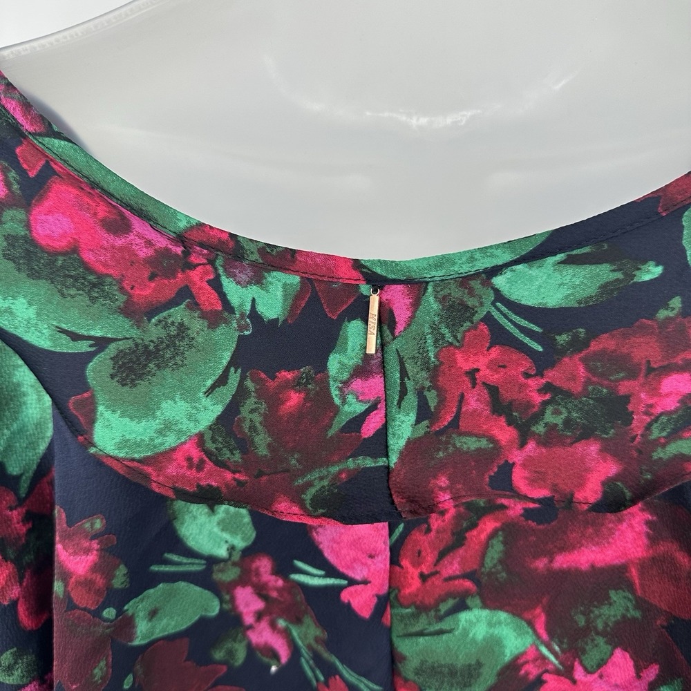 MISA Los Angeles Sz M V-Neck Black Floral Long Sleeve Dolman‎ Sleeve Bodysuit - Picture 4 of 8